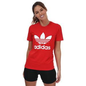 Women's adidas Originals Adicolor Classics Trefoil T-Shirt in Red