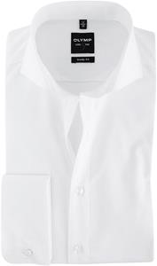 OLYMP Level Five Shirt Wit Body-Fit Dubbelmanchet