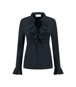 Helena Hart 7257 blouse ruche marine