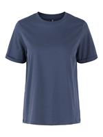 Pieces T-shirt met vaste mouwomslagen
