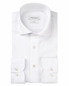 Profuomo heren wit piqué knitted overhemd Sky Blue