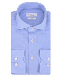 Profuomo heren navy piqué knitted overhemd Sky Blue