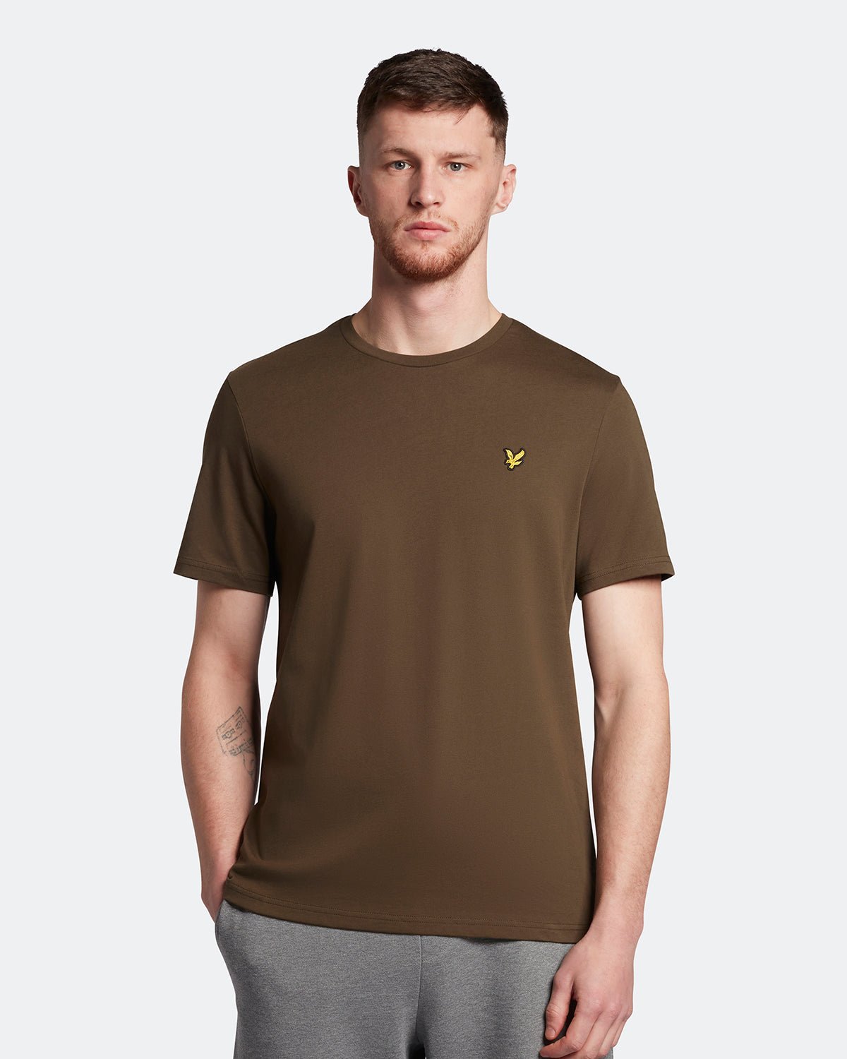 Lyle & Scott effen T-shirt in olijfgroen