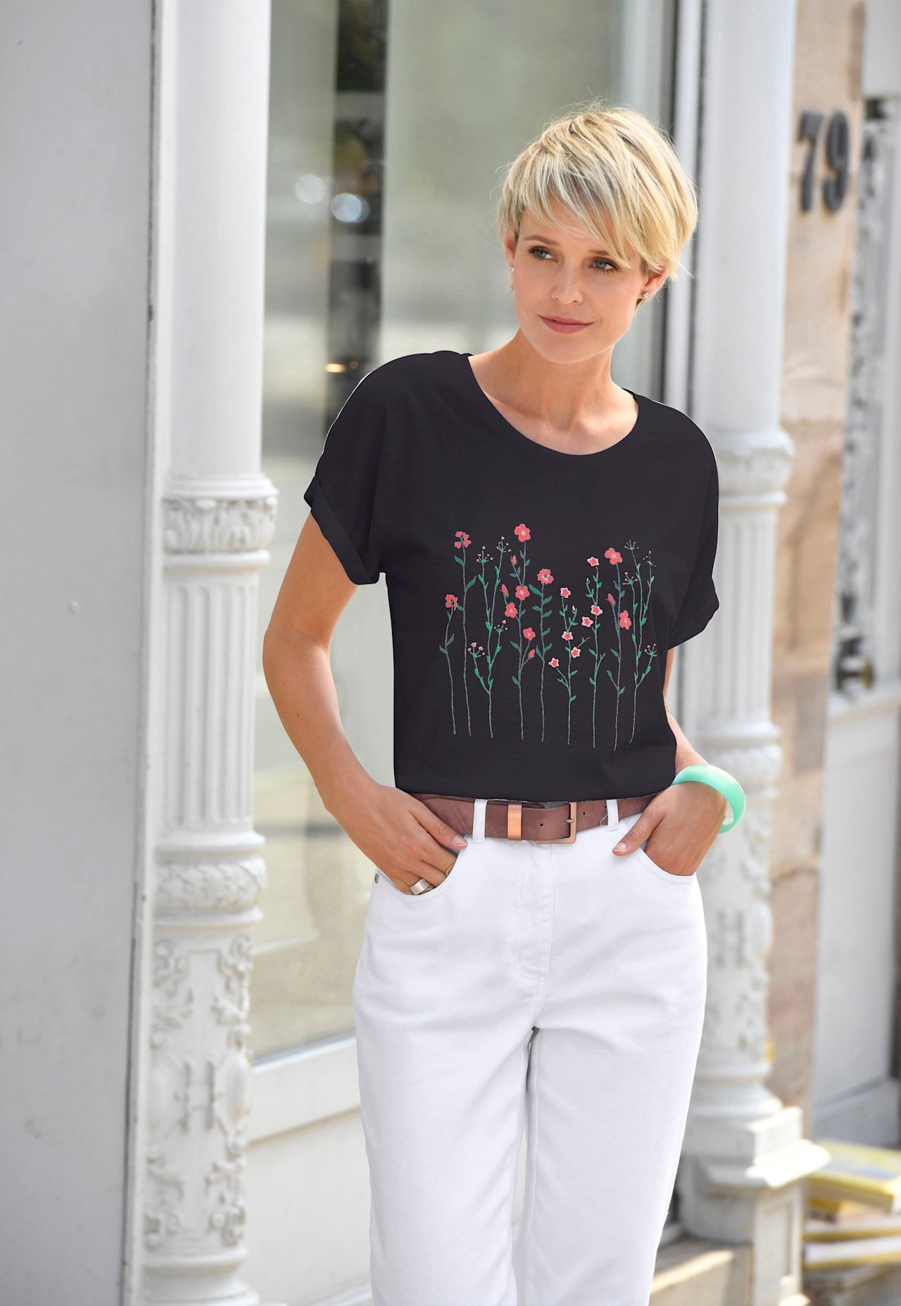 Your Look... for less! Dames Shirt zwart geprint Größe