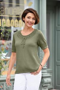 Your Look... for less! Dames Pullover rietgroen Größe