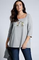 Ulla Popken Rundhalsshirt »Shirt Frösche A-Linie Carree-Ausschnitt 3/4-Arm«