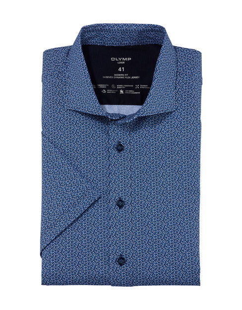 OLYMP Luxor Jersey Stretch Hemd 24/Seven Streifen Dunkelblau - GrÃ¶ÃŸe 39