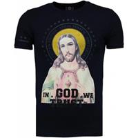 Local Fanatic T-shirt Korte Mouw  Jezus Rhinestone