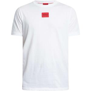 Hugo Herren T-Shirt - Diragolino212 Rundhals, Logo,1/2-Arm, Baumwolle, Weiß