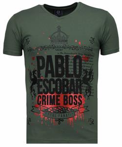 Local Fanatic T-shirt Korte Mouw  Pablo Escobar Boss Rhinestone