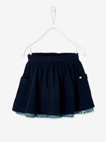 VERTBAUDET Omkeerbare meisjesrok effen kleur of bloemenprint marineblauw omkeerbaar groen p