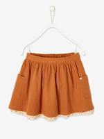 VERTBAUDET Omkeerbare meisjesrok effen kleur of bloemenprint karamel
