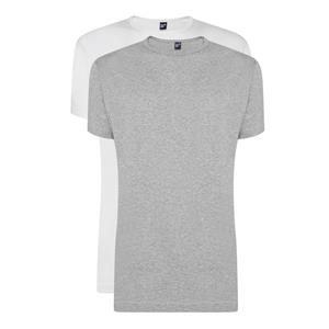 Alan Red Derby O-Hals 2-Pack T-Shirts Wit Grijs