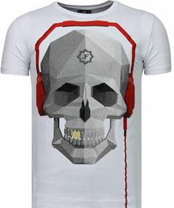Local Fanatic T-shirt Korte Mouw  Skull Bring The Beat Rhinestone