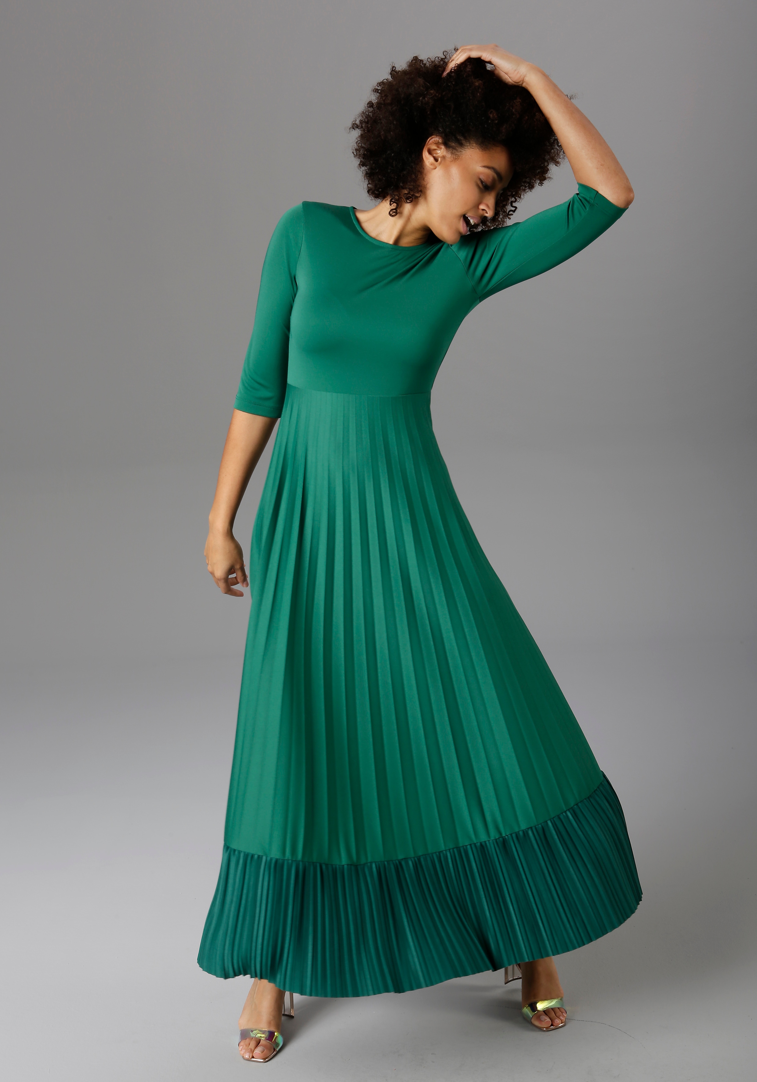 Aniston CASUAL Maxi-jurk Rok met volant van plissé