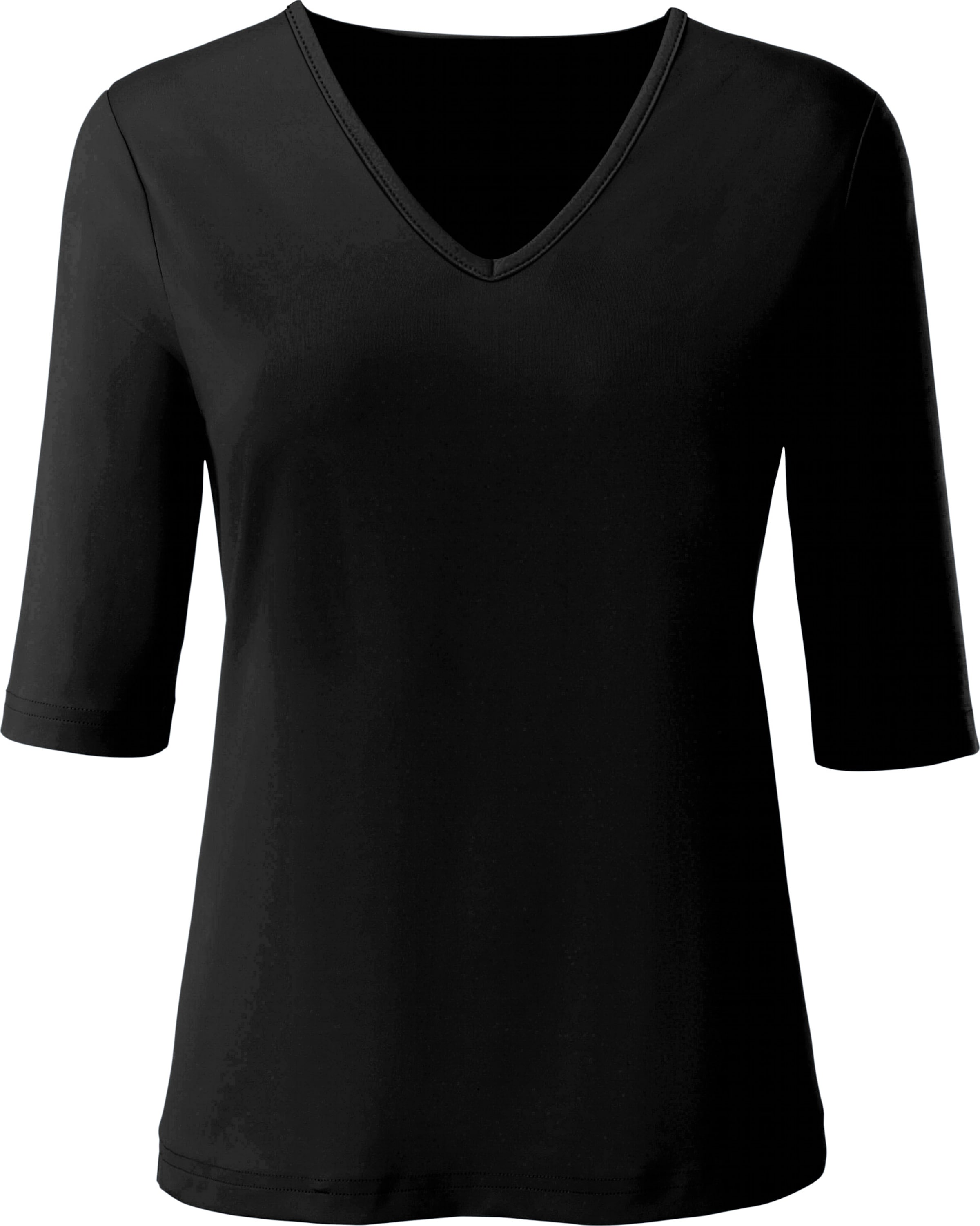 Shirt met v-hals in zwart van heine