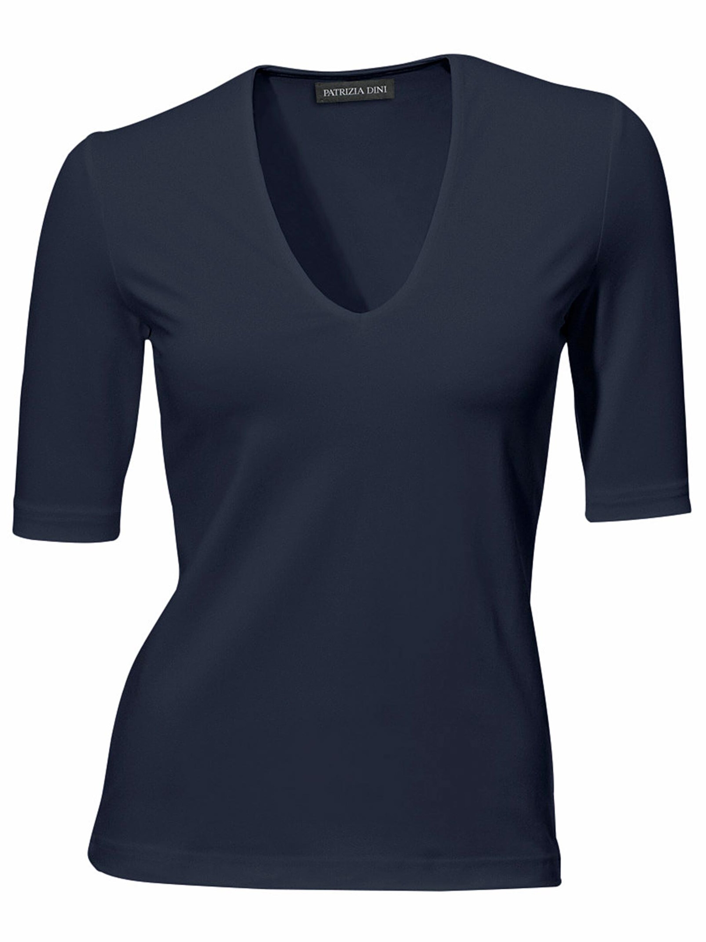 Shirt met v-hals in marine van Ashley Brooke