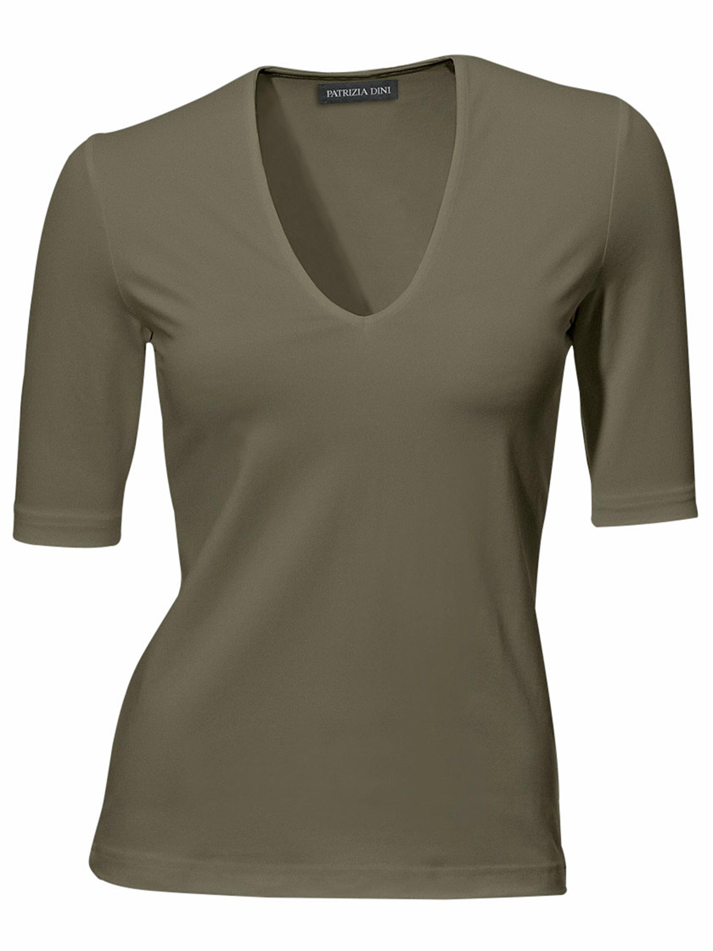 Shirt met v-hals in olijf van Ashley Brooke
