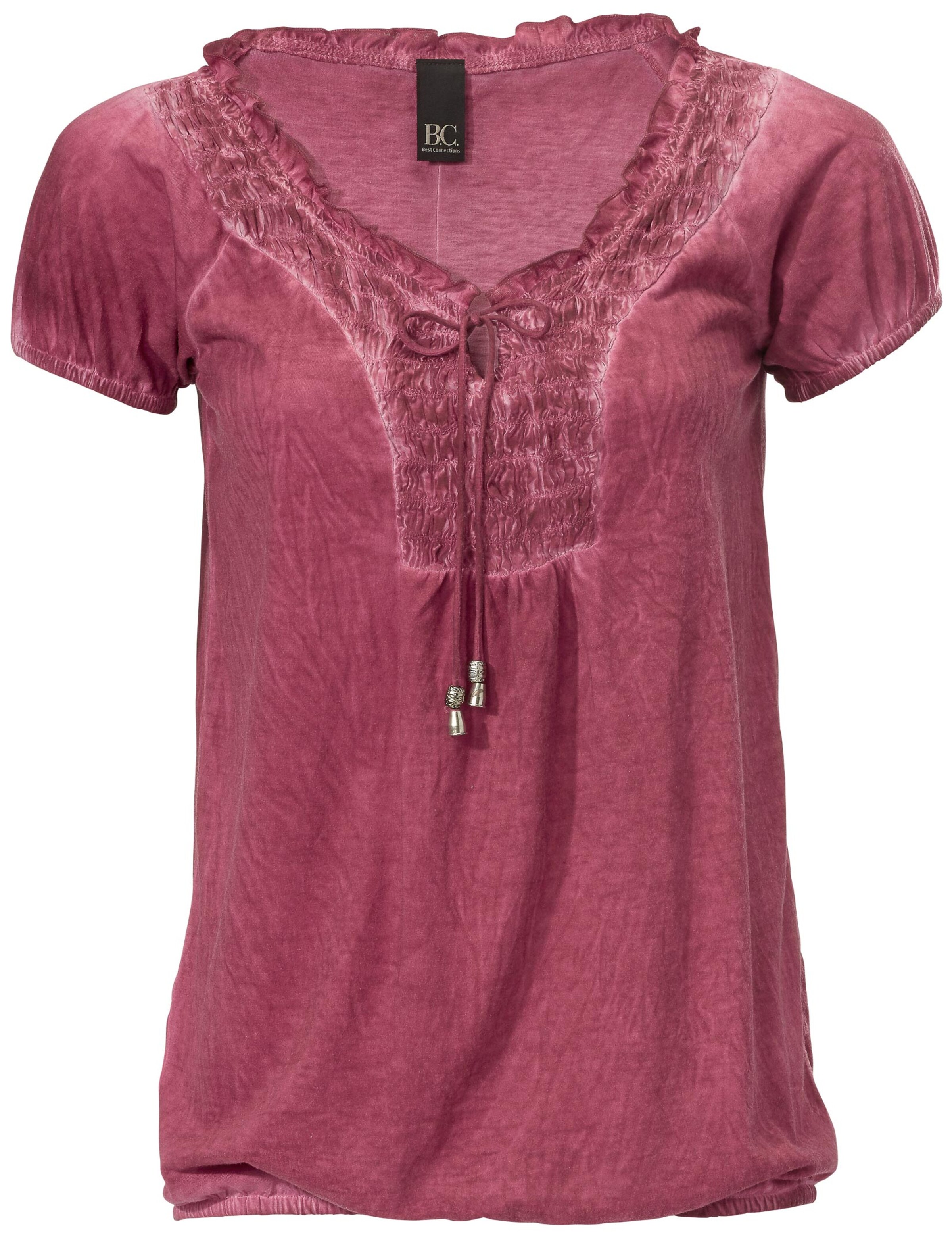 Shirt met v-hals in bessenrood van Linea Tesini