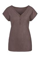 Vivance T-Shirt (2er-Pack) mit Knopfleiste und goldfarbenen Knöpfen