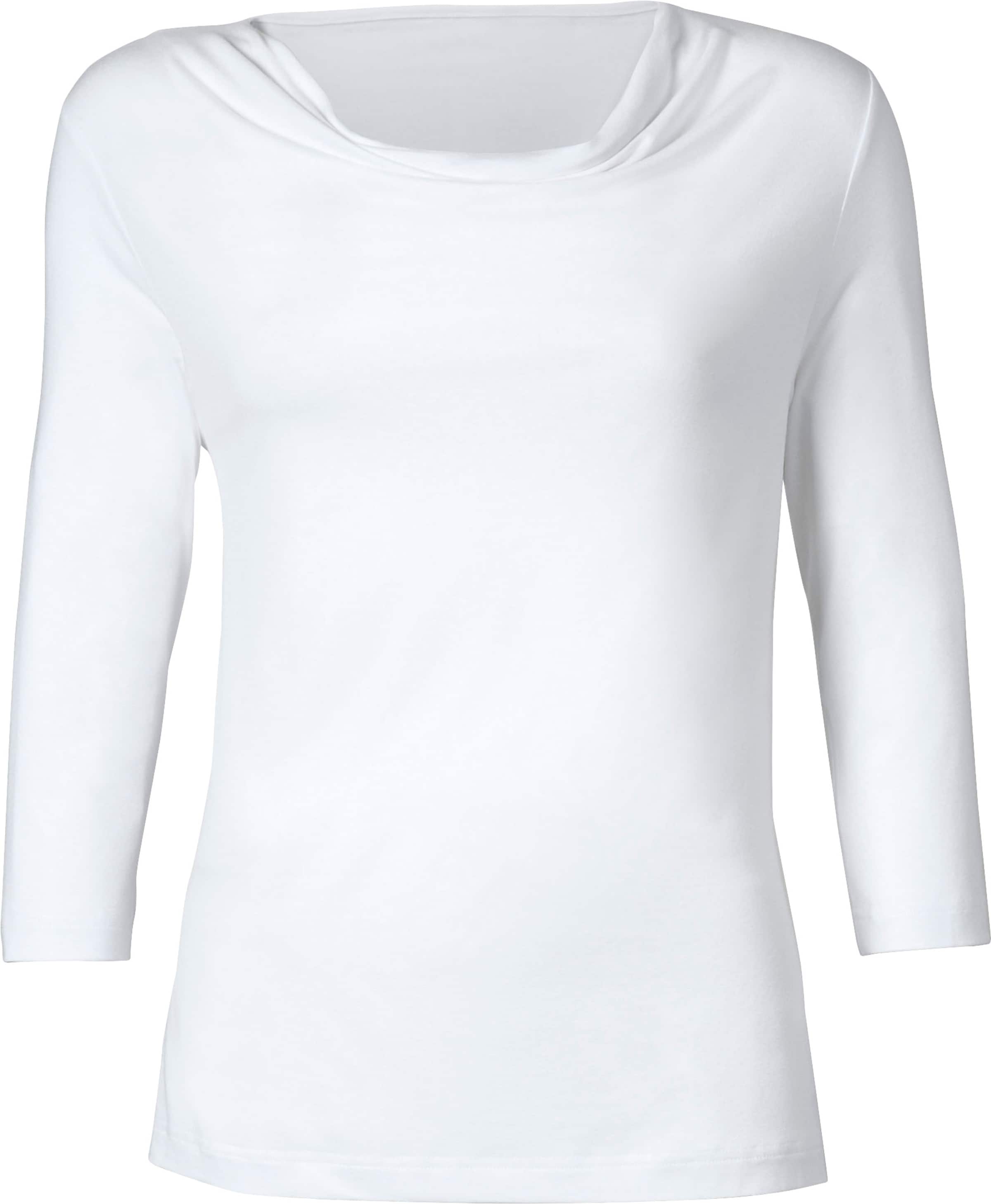 Shirt met cascadehals in wit van heine