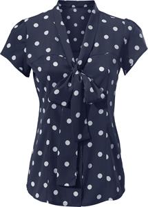 Blouse met stippen in marine/wit van Ashley Brooke