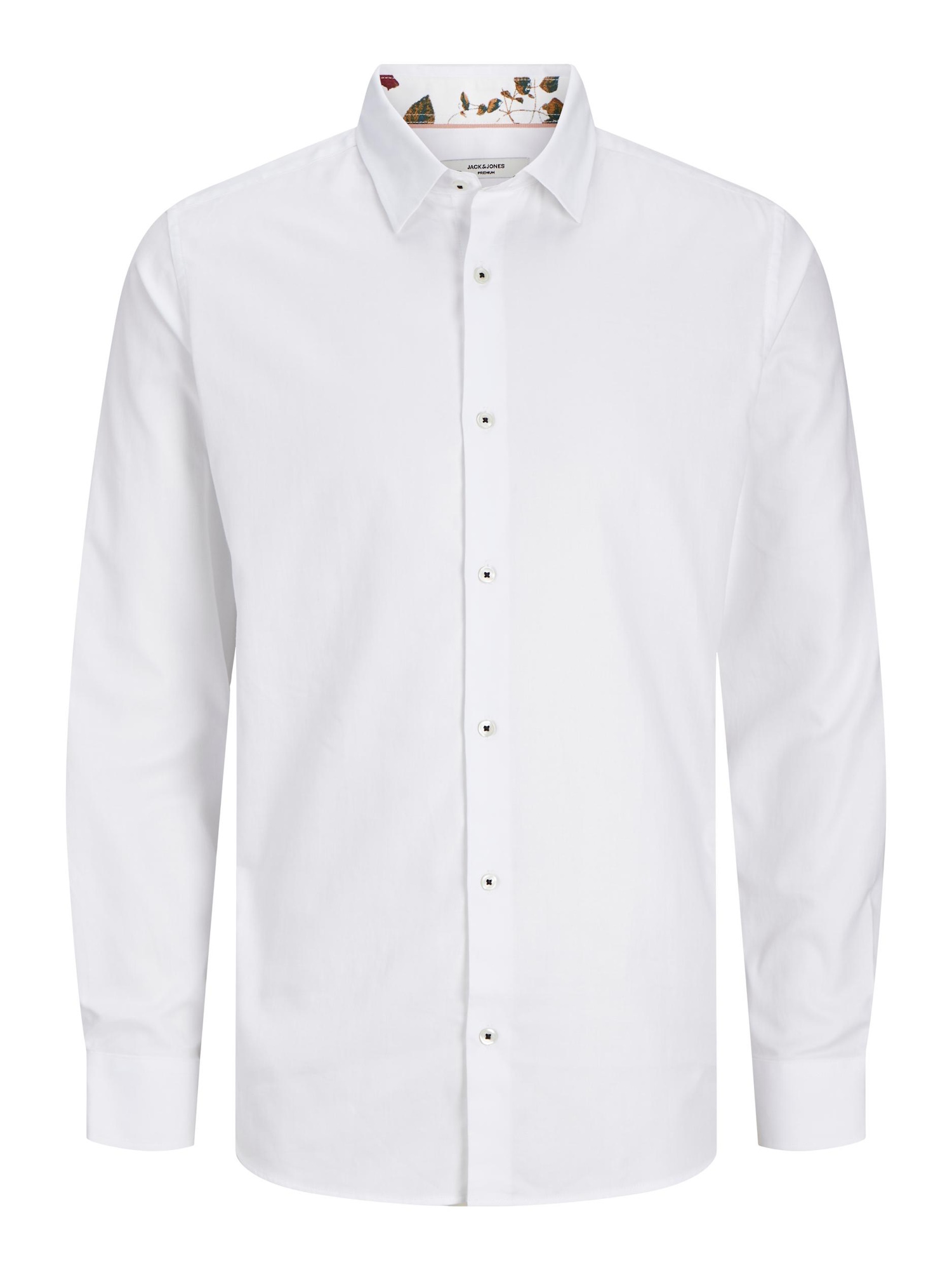 JACK & JONES PREMIUM slim fit overhemd JPRBLUBROOK wit