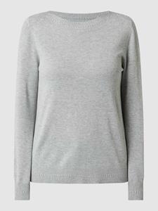 s.Oliver Strickpullover mit dekorativer Rippblende am Ausschnitt