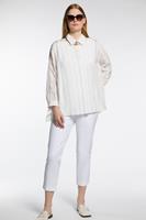 Ulla Popken Longbluse »Bluse Blumen Kelchkragen V-Ausschnitt Langarm«