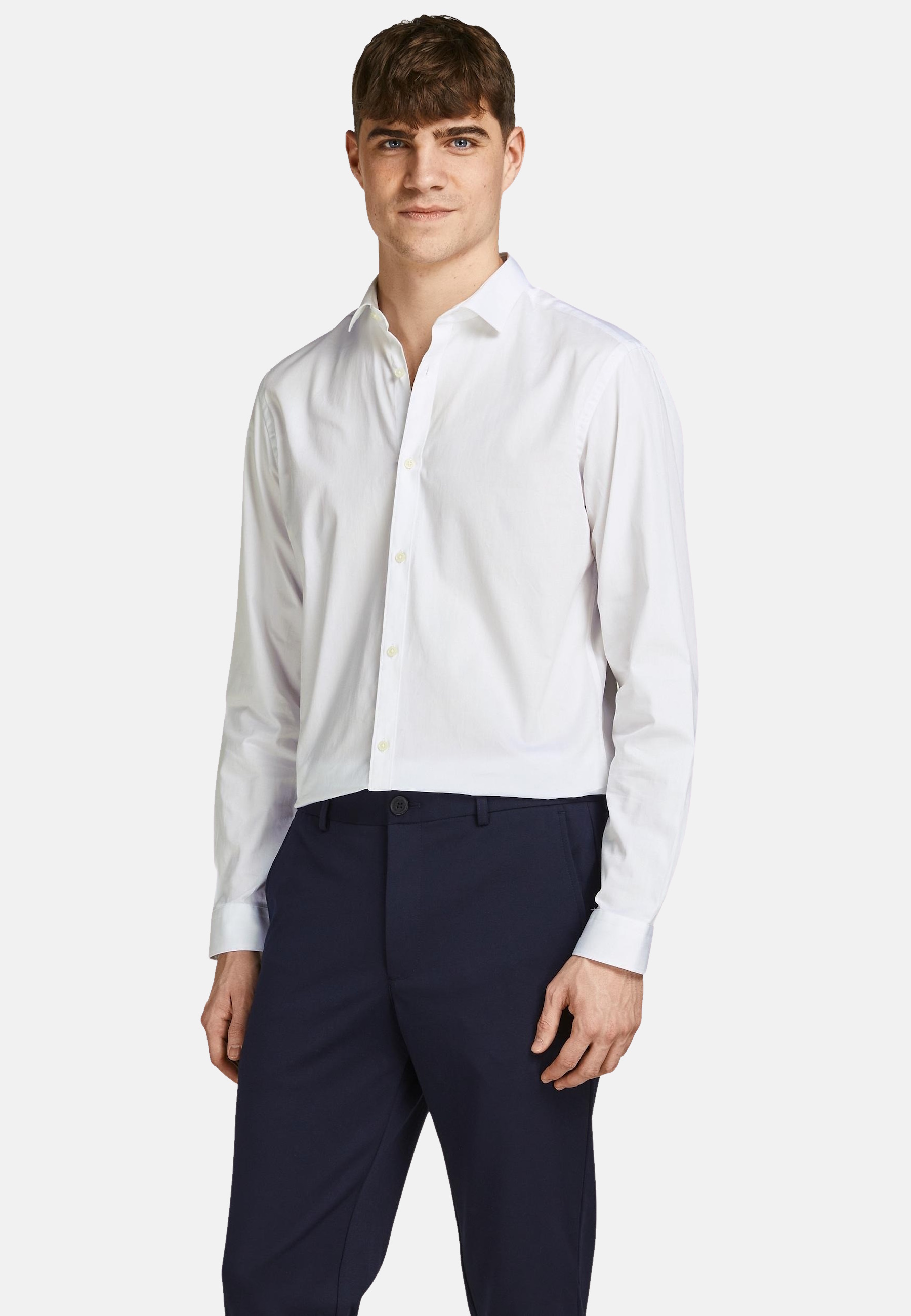 JACK & JONES PREMIUM slim fit overhemd JPRBLACARDIFF white