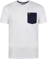 Lyle & Scott T-shirt met contrasterende zak in wit