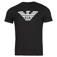 Armani T-shirt van Pima-katoen met logoprint voor heren, zwart