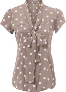 Blouse met stippen in taupe/wit van Ashley Brooke