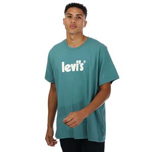 Levi's Big & Tall - T-shirt met posterlogo in blauwgroen