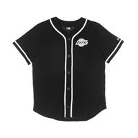 Newera LA Lakers Distressed Logo Schwarzes Knopftrikot