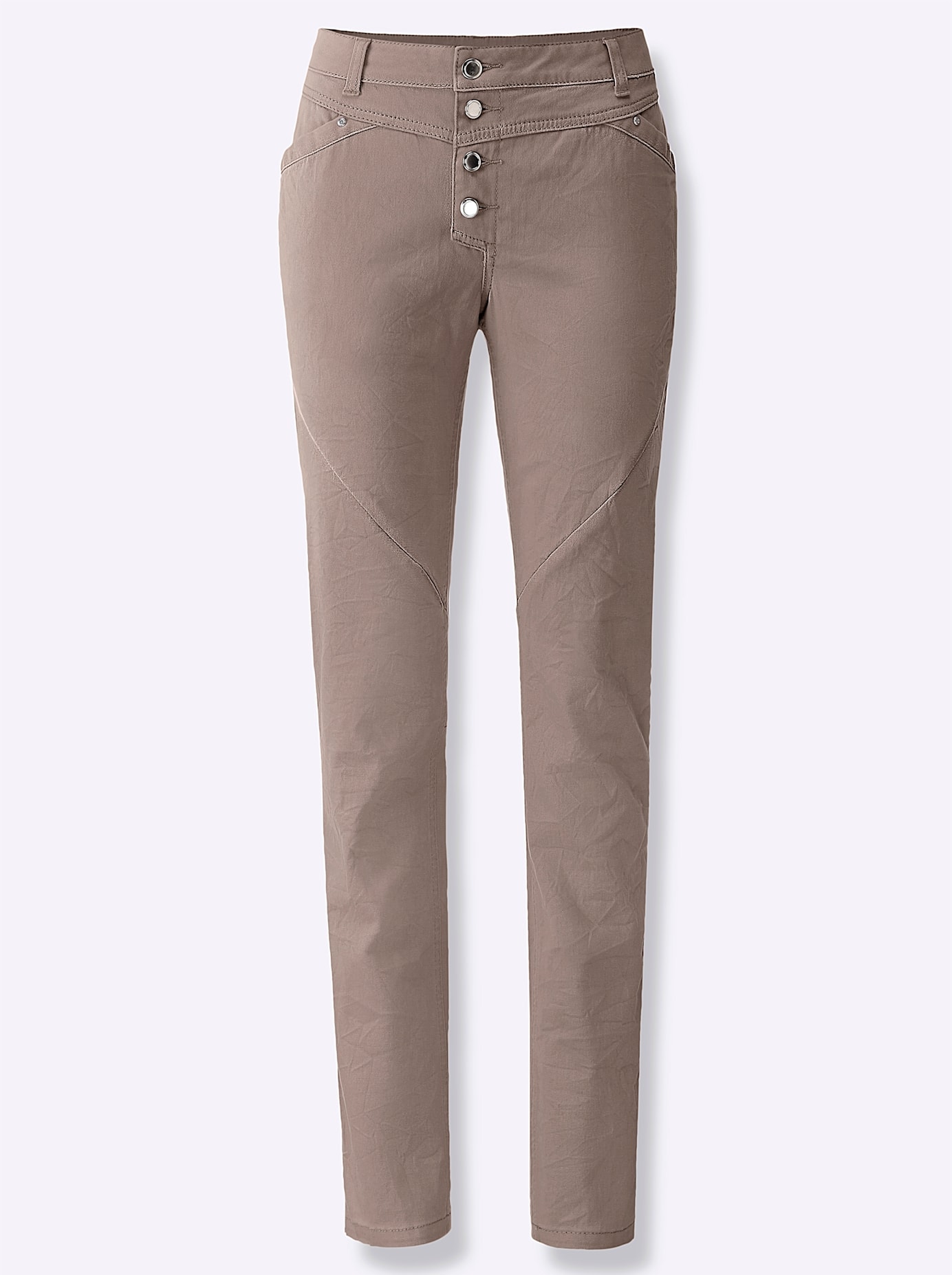 Baumwollhose in taupe van heine