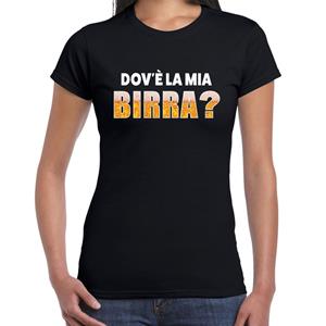 Bellatio Oktoberfest Dove la mia birra bier/drank fun t-shirt Zwart