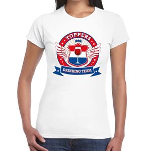 Bellatio Wit Toppers drinking team t-shirt / t-shirt Wit