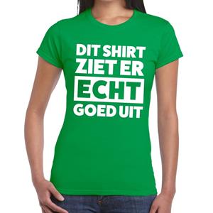 Bellatio Dit shirt ziet er echt goed uit tekst t-shirt Groen
