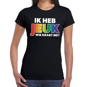 Bellatio Ik heb jeuk wie krabt me gaypride t-shirt Zwart