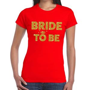Bellatio Bride to Be gouden glitter tekst t-shirt Rood