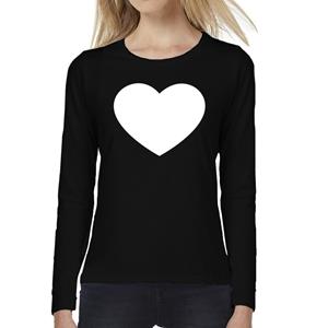 Bellatio Hart tekst t-shirt long sleeve Zwart
