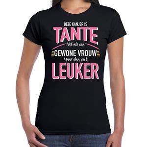 Bellatio Deze kanjer is tante maar dan veel leuker cadeau t-shirt Zwart