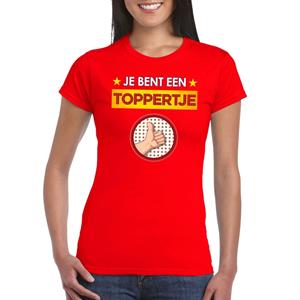 Bellatio Rood feest shirt - Je bent een toppertje met duim omhoog voor dames