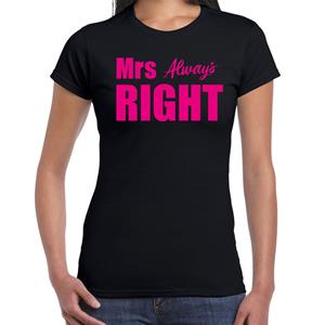Bellatio Mrs always right t-shirt Zwart