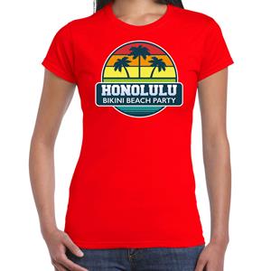 Bellatio Honolulu zomer t-shirt / shirt Honolulu bikini beach party voor dames - Rood
