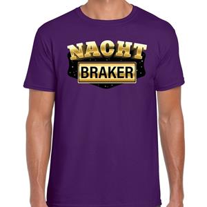 Bellatio Nachtbraker fun/tekst t-shirt Paars