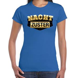 Bellatio Nachtzuster carnaval / verkleed t-shirt Blauw