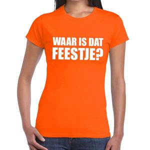 Bellatio Waar is dat feestje dames shirt Roze
