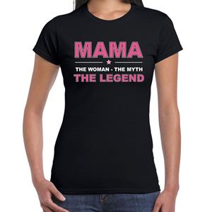 Bellatio Mama the woman the myth the legend t-shirt voor dames - Zwart